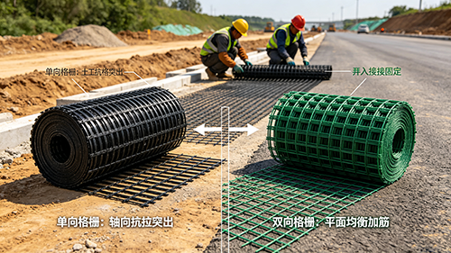单向土工格栅与双向土工格栅怎么选?受力方向决定选型逻辑